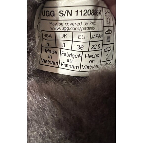 UGG Grey Suede Loafers Leather Cozy Slippers Inside Outside Unisex Sz 4 Eu 36 - Picture 6 of 9